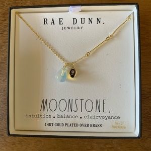 RAE DUNN Gold Moonstone Necklace